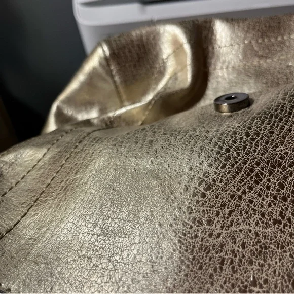 Jessica Simpson Metallic gold/Cream Top-Handle Backpack Tote - Picture 7 of 8